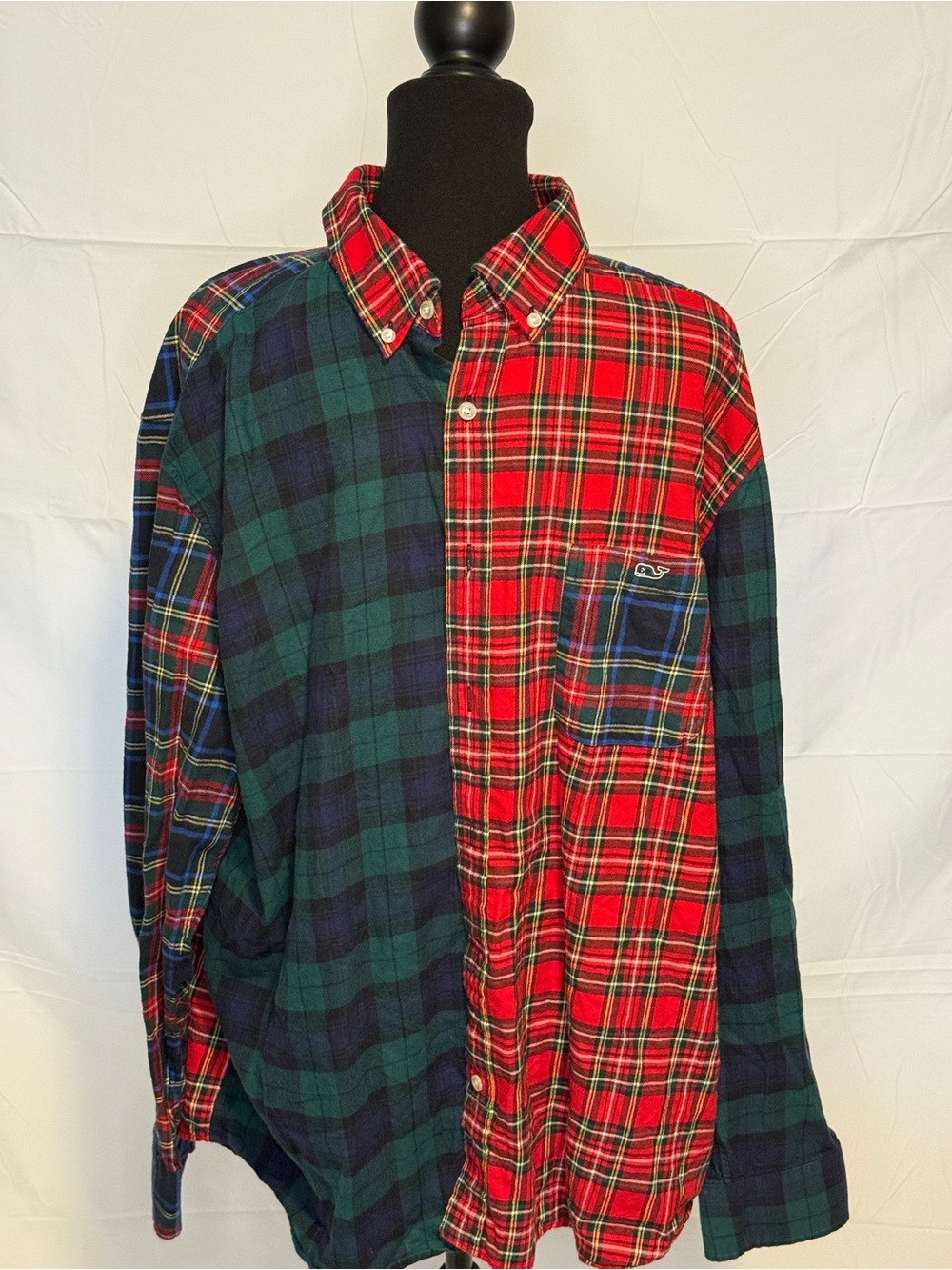 Men's Mixed Plaid Button-Down Shirt - Red & Green vineyard Vines